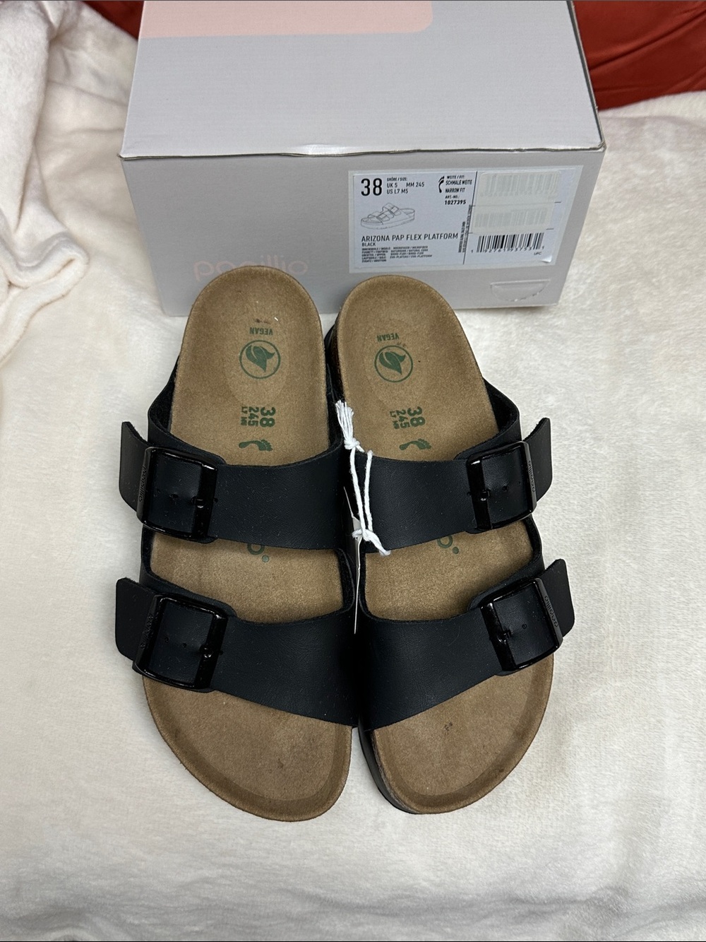 Birkenstock Black Arizona Two-Strap Sandals